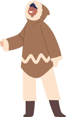 Cheerful Eskimo boy child vector illustration