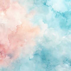 Obraz premium Abstract Watercolor Background Peach, Teal, and White Wash Texture
