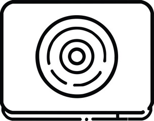 Vector Laptop Screen Icon: Wi-Fi, Signal & Connectivity.