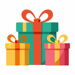 Festive Gift Boxes Vector on White Background