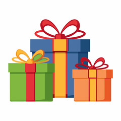 Festive Gift Boxes Vector on White Background