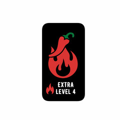 Ekstra Chili Pepper Level 4 Spicy Heat Badge