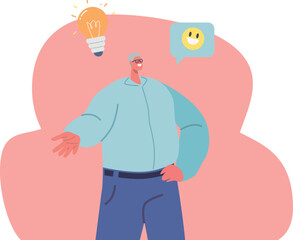 Senior businessman indicating good idea