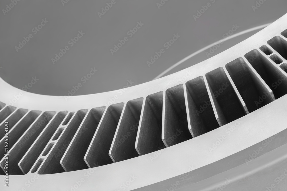 Aufkleber complex metal piece with a pattern created by a 3d printer. the lines are arranged in a spiral patte