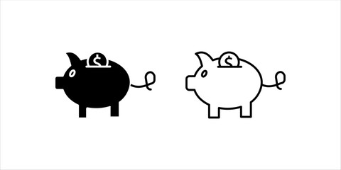 Piggy bank icon  set.vector. piggy money icon
