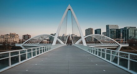 Surreal bridge to an urban destination