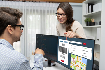 Delivery tracking system for e-commerce and brisk online business to timely goods transportation...