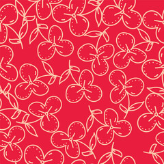 Botanical trendy seamless pattern. Flower and leaves abstract shape doodle art design for print, wallpaper, clipart, wall art for home decoration