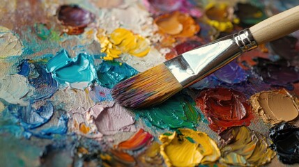 Vibrant Artist's Palette with Brushstrokes of Color