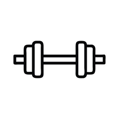 Barbell icon vector silhouette isolated in white background. dum bell vector icon line template.
