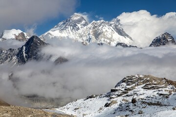 Mount Everest and Lhotse, Nepal Himalayas mountains