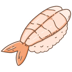 Cooked shrimp sushi cuteness 