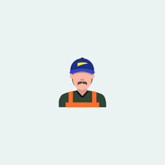 Mechanic repairman icon logo flat vector design
