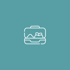 Lunchbox icon logo flat vector design
