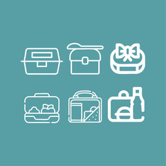 Lunchboxes icon logo flat vector design