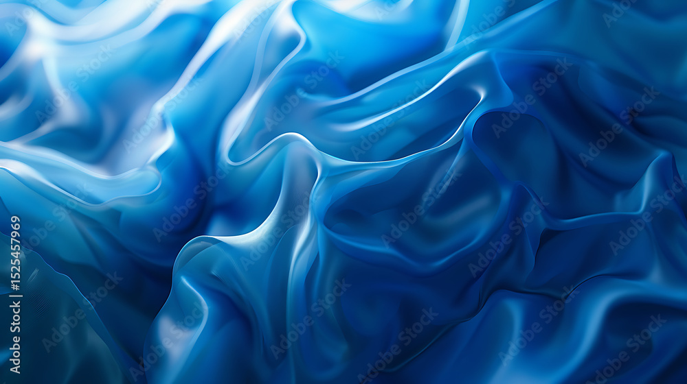 Leinwandbilder Abstract blue waves create a mesmerizing and fluid background with a smooth texture, perfect for adding a touch of modern elegance to any design or artistic project