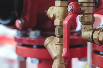 Copper block with valves  part of a fire protection system