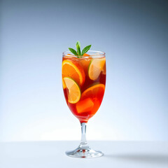 Tasty sangria glass isolated on transparent background