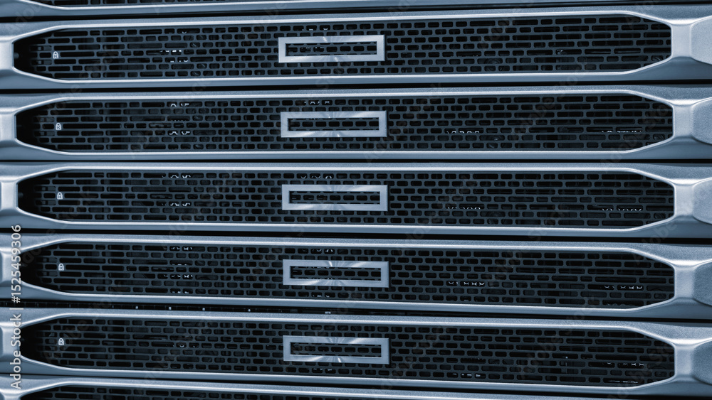 Poster server racks for big data and internet communications
