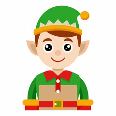 Elf Delivery Service Vector – Simple Design on White Background