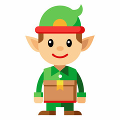 Elf Delivery Service Vector – Simple Design on White Background