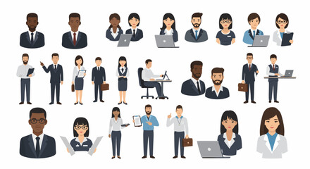 Collection of ,  people work   icons on a white background. Various  people work shapes and sizes.  people work   
 designs perfect for graphic projects. Element vector set.