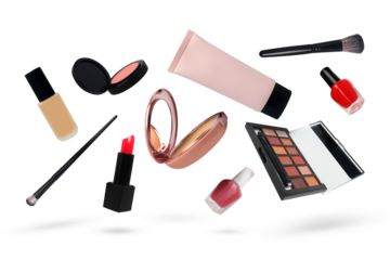 Flying Beauty Products on transparent background png
