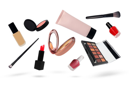 Flying Beauty Products on transparent background png