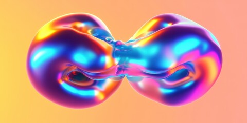 Fototapeta premium Abstract colorful shiny futuristic fluid shape