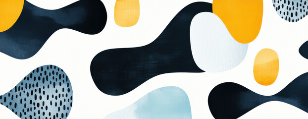 Obraz premium Abstract modern background with blue and yellow fluid shapes