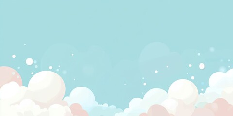 Cloud sky pastel background with abstract bubbles