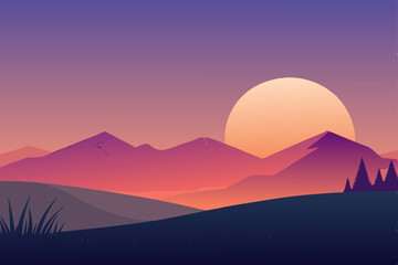 Fototapeta premium sunset in mountains