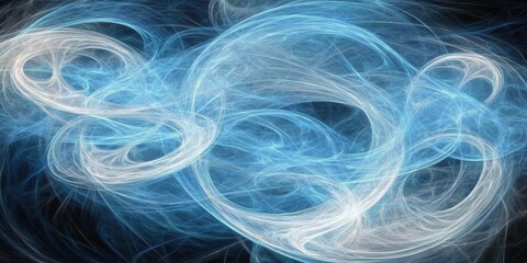 Obraz premium Abstract blue and white fractal swirling energy background