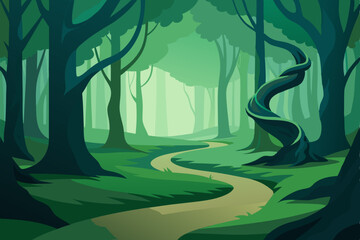 landscape with trees and water