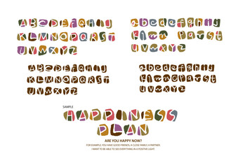 手書きアルファベット白抜き　alphabet　Freehand