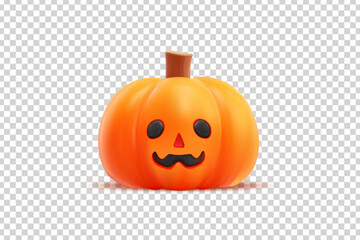 Vector realistic isolated Halloween pumpkin on the transparent background.