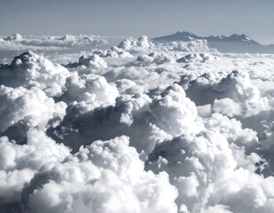 High-altitude view of dense clouds