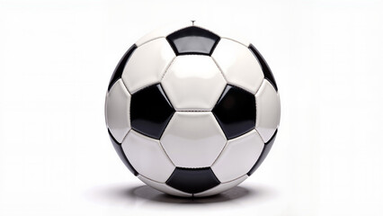 Naklejka premium Classic black and white soccer ball on a white background 