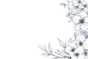 outline spring flower corner border