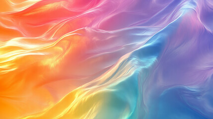 Obraz premium Flowing silky texture in iridescent pastel colors resembling liquid fabric waves.