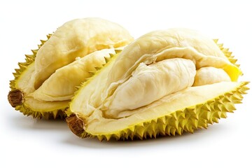 Durian fruit showing soft yellow pulp