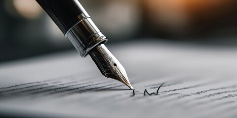 Fototapeta premium Digital Signature Signing a Contract Online on Laptop