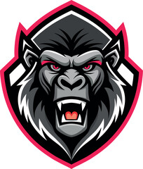 Gorilla Head Vector Logo – Animal Mascot Illustration