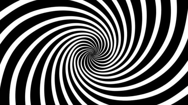 Hypnotic spiral circular center focused motion effect video overlay seamless loop trippy hypnotizes swirl visual illusion background animation 4k professional footage