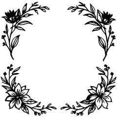 black and white floral frame