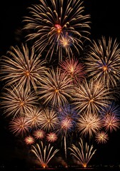 Fototapeta premium Vibrant Fireworks Display at Night