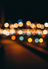 Blurred Colorful City Lights at Night