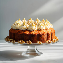 So sweet Carrot Cake isolated on transparent background