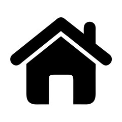 Solid Home Icon Representing Shelter and Comfort in a Minimalist Design