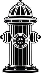 Fire hydrant silhouette, black emergency icon, vector illustration design